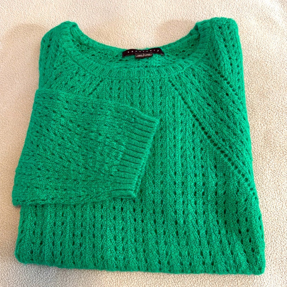 Sanctuary green cable knit sweater